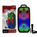 QS-4227 Deluxe Double 6.5 inch Fire Flame LED Light Heavy Bass DJ Party Speaker with Bluetooth